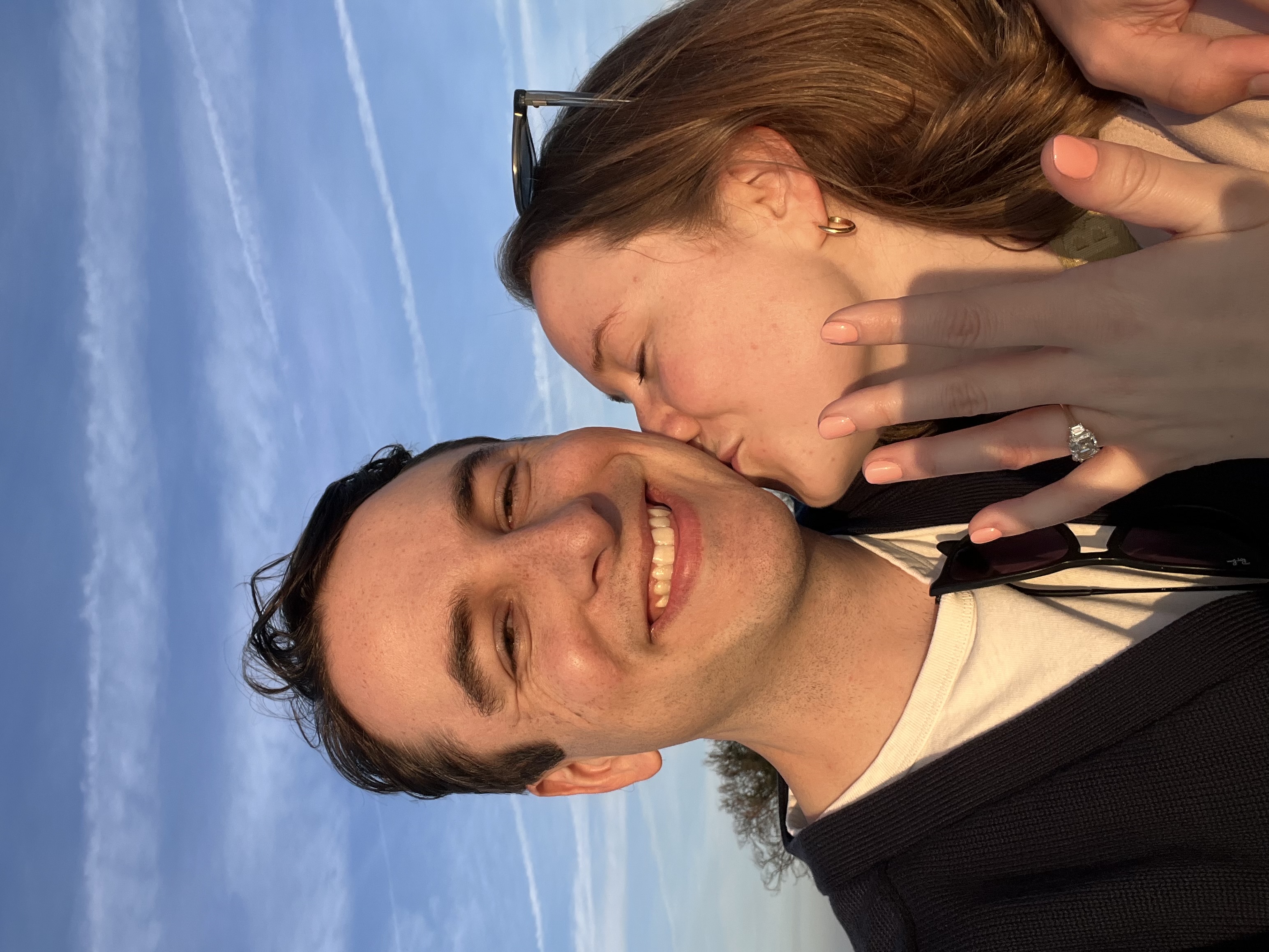Baillie and William outdoors at sunset